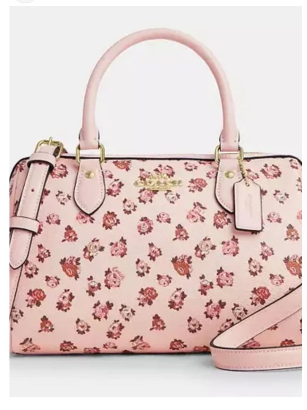 COACH - BNWT - Rowan Satchel Bag with Rose Print.-Factory Sealed.